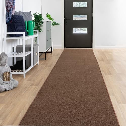 Steffensmeier Läufer Galerie Ibiza| Kurzflor Teppich| Flur| Diele| Größe: 80x1000 cm| Braun