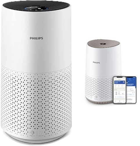 Philips 1000i Series Air Purifier - Removes Germs, Dust and Allergens in Rooms up to 78 m² & Philips Air Purifier 600 Series, Ultra-quiet and energy-efficient, For allergy sufferers, HEPA filte