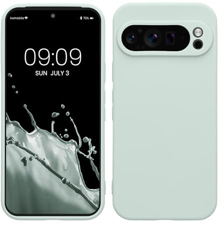kwmobile Handyhülle kompatibel mit Google Pixel 9 Pro Hülle - Handy Case aus weichem Silikon in Cool Mint