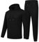 MoFiz Survêtement Homme Ensemble 2 Pièces Sweat à Capuche Manches Longues et Pantalon de Jogging avec Poches Tenue de Sport Décontractée Noir EU L
