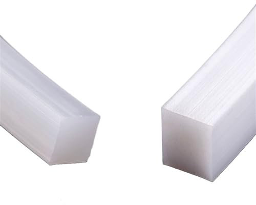 Solid Dichtungsstreifen aus massivem Silikonkautschuk, weiß, hochtemperaturbeständig, 1 x 10 mm bis 5 x 40 mm, Streifenausschluss (Größe: 2 x 2 mm, Stil: 1
