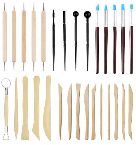 AstraGlam Juego De Herramientas para Alfarero, Conjunto De 30 Piezas para Modelar Arcilla Que Seca Al Aire, Ideal para Proyectos De DIY Y Alfarería, para Trabajar con Material De Modelado