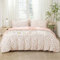 SAPHREAS Pink Bellflower Floral Duvet Cover Set 100% Cotton King Size 3pcs, Botanical Blossom Bedding Comforter Cover Set, 1 Duvet Cover 2 Pillow Shams, Comforter Not Included