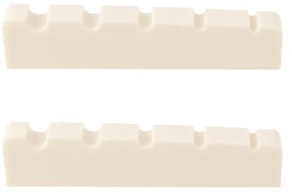 VGOL 2Pcs 5 String Electric Bass Bridge Nut Replacement Part 5 String Bass Guitar Top Nut 46x6x10.8-9.3mm Suitable for 5 String Bass, Ivory