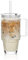 KEMORELA 24 Oz Glass Tumbler with Straw and Lid, Iced Coffee Cups with Lids, Smoothie Cup with Handle, Begonia Pattern Glassware for Cold Drinks, Reusable Tumbler for Beverages