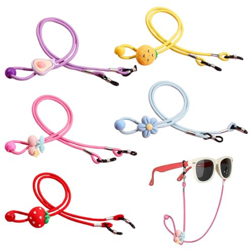 ZORVUJI Cuerda para Gafas Niños Ajustable 5 Piezas, Cordón para Gafas de Lectura y de Sol para Niñas y Niños, Correa para Gafas Deportivas