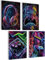 mojoliving Poster Anime Set Bilder für Manga Wall Anime Poster für japanische Deko Zimmer Aesthetic Bilder für Wand Collage (Neon Gaming Art, Posterset 4x A4 (21x30cm) | ohne Rahmen)