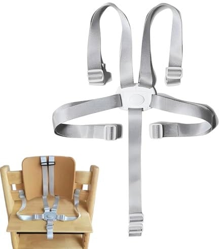 Hauck Hochstuhl Gurt,Hochstuhl-Sicherheitsgurte,5 Punkt Gurt Hochstuhl,Gurt Für Hauck Hochstuhl,Universal Kinderrückhaltesystem, Für Hochstuhl/Kinderwagen/Kinderwagen(Grau)