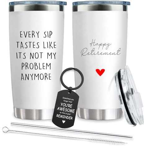 Happy Retirement Gifts For Women 2026 - Every Sip Tastes Like Its Not My Problem Anymore Tumbler 20 Oz - Goodbye, Going Away, Farewell, Coworker Leaving Gift For Boss, Friends - Retired Mug for Men
