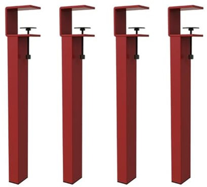 PA-DABAOO Lot De 4 Pieds De Meubles Amovibles En Métal Et Fer, Sans Perçage, Avec Patins Pour Table De 45 Cm, Pour Salle À Manger, Ordinateur, Bureau,Rouge