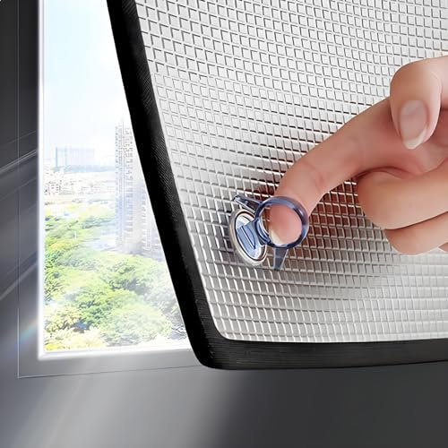 Genérico 20cm-200cm Desmontable Termico para Ventanas Protección Solar Oscurecimiento Total Película para Ventana De Aluminio Película Aislante Térmico Película De Privacidad(90x110cm)