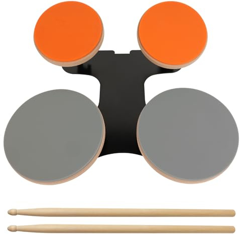 Kmise 4-teiliges leises Schlagzeug-Übungspad-Set mit Drumsticks, tragbares und verstellbares Schlagzeug-Pad für leises Üben, perfektes Snaredrum-Übungspad-Set für alle Altersgruppen