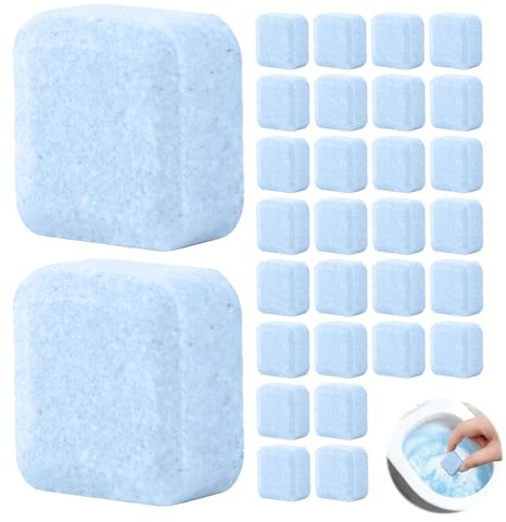 30 Pièces Tablettes de Nettoyage Cuvette Toilette, WC Nettoyant, Nettoyant Toilette Extra Fort, Nettoyage Puissant pour Toilettes et Urinoirs, Pastilles pour WC, pour Toilettes et Urinoirs
