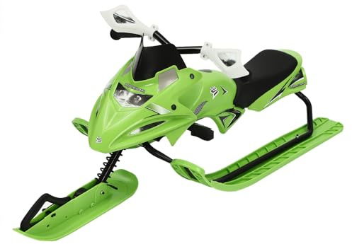 DAHAD Luge de direction, luge pour enfant avec freins à pied, corde de traction, siège rembourré, luge de bobling, cadre en métal, jusqu'à 80 kg, luge de course pour enfants à partir de 3 ans pour le