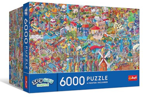 Trefl - Puzzle 6000 Teile, Spy Guy Seek&Find: City Break, Premium Plus