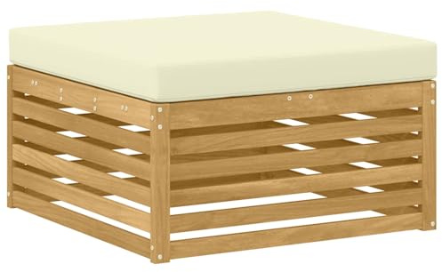 vidaXL Outdoor-Fußhocker Massivholz Akazie Weiß, Elegante Balkonmöbel, modernes Gartendesign, widerstandsfähig, pflegeleicht, modulare Gestaltung