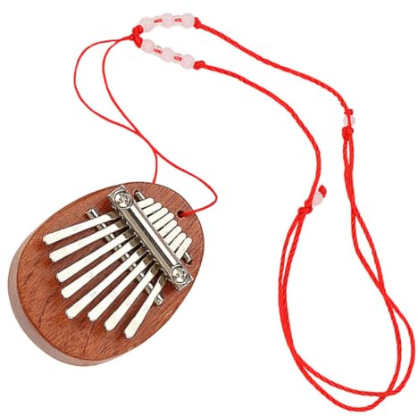 TINEASUR Kleiner Holz Kalimba Daumenklavier mit 8 Tasten Leichtes Tragbares Musikinstrument und Metall Sicher für Profi für Party und Performance