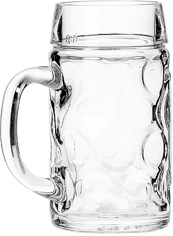 BORGONOVO 1104005 Vasos de Cristal para Cerveza con Mango, 0.5 lt