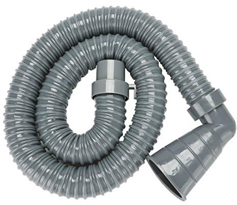 N/A 3.3ft 90 Degree Right Angle Washing Machine Elbow Extension Hose Drain with Clamp Portable Washing Machine Drain Discharge Replacement