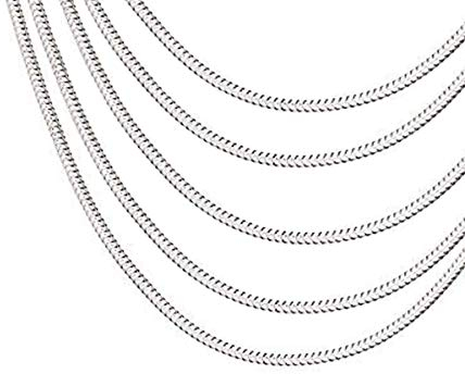 Schlangenkette, 5 Stück, metallbeschichtete 925er-Silber-Halsketten für DIY-Armbänder, Schmuckdekoration, Silber, Metall Silber
