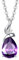 FANCIME Solide 14 Karat 585 Weiß Gold Tropfen Anhänger mit 925 Sterling Silber Kette Halskette mit echt Natürlich Amethyst und Diamant Schmuck für Damen mit Geschenk Box - Kettenlänge: 40 + 5 cm