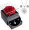 Yamonic Rose Eternelle avec Bijoux Argent 925,Cadeau Femme, Rose Préservée avec Collier Femme Coffret Cadeau Noel Saint Valentin Femme Anniversaire Fete des Mere Cadeau Maman Je t'aime pour Toujours