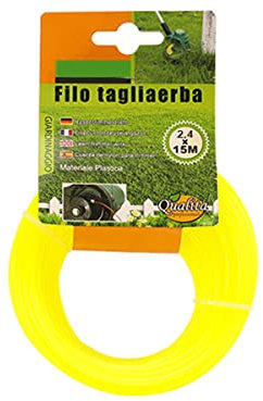 A2ZWORLD Filo Decespugliatore, Filo Tagliaerba Tonda, Lunga 15 Metri, Diametro da 2,4mm 2,7mm 3,0mm (Ø2.4mm)