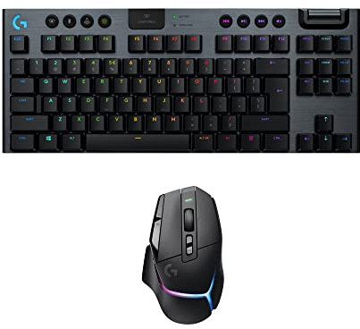 Logitech Mouse gaming wireless G502 X LIGHTSPEED + tastiera gaming meccanica RGB wireless G915 TKL senza tastierino numerico LIGHTSPEED, LIGHTFORCE, HERO 25K, PC/Windows/macOS - Nero