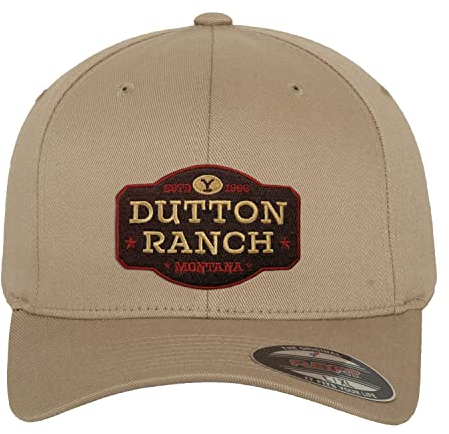 Yellowstone Offizielles Lizenzprodukt Dutton Ranch Flexfit Cap (Khaki), Klein/Mittel