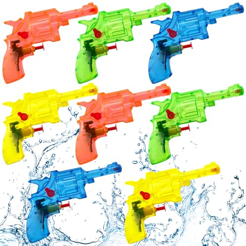 Lets Joy Wasserpistole Spielzeug für Kinder, 8 Stück Mini Kleine Wasserpistole Spritzpistole Spielzeug, Wasserspritzpistolen, Sommerpartys Garten Pool Spielzeug Geschenk für Kinder