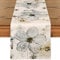Weldomcor Tischläufer Beige Blume 32x180cm Waschbare Tischdecke Floral Pflanzen Tischläufer Sommer Dekorativer Tischläufer Modern für Esszimmer Küche Bauernhaus Hochzeit Geburtstag Draussen