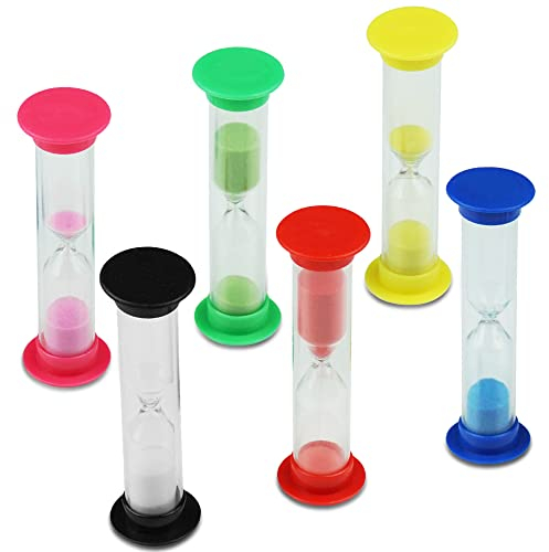Ceisazira 6 Pièces Sabliers Minuterie, 30S, 1Min, 2Min, 3Min, 5Min, 10Min Sablier Enfant, Coloré Horloge de Sable, Minuteur de Cuisine, Hourglass pour Brossage, Jeux, Cuisine, Exercice, Etude