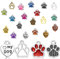 VICZON 19 stücke Katze Hund Pfote Charme bunte Anhänger Metall Halsketten Zubehör 4 Styles Hund Pfote Print Charm für Halskette schmuck Machen Ohrringe, Armbänder, Bastelbedarf