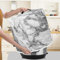 Poceacles Housse de protection ronde pour friteuse à air comprimé - Motif marbre blanc - Pour autocuiseur électrique, cuiseur à riz, décoration de cuisine - Taille L
