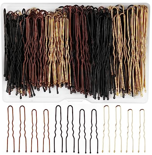 Weysoo 210 Stück Haarnadeln, Metall Wellenform Haarklammern, Bobby Pins, U-Haarklammern, , Spirale, Haargummi, Haarspangen Set mit Aufbewahrungsbox für Kinder, Mädchen, Friseursalon