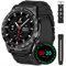 LACZ DENTON Rollstimi Herren-Smartwatch, Bluetooth, Anrufe tätigen mit 3,9 cm großem Bildschirm, IP68 wasserdicht, Android iOS-kompatibel, Fitness-Tracker, Herzfrequenz-Schritt, Militär-Smartwatches