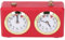 Professioneller Analoger Holz-Schachuhr-Timer, Schach-Timer, Analoge Schachuhr, Schachuhr-Timer-Brettspiel, Hochpräzise Mechanik für Verschiedene Spiele, Keine Batterie (Rot)