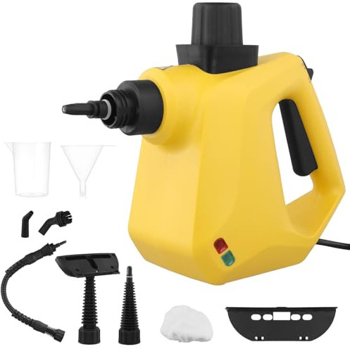 QWORK® Idropulitrice a Vapore Multifunzione 1300W con 9 Accessori - 110 Gradi Vapore Pulizia, Cavo di Alimentazione da 2,5 m - Rimuove Sporco e Grasso