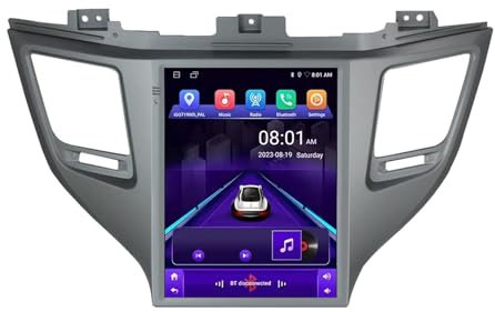 9.7 Pulgadas Android 14 Radio de Coche 2 DIN para Hyundai Tucson 2016-2018 con CarPlay inalámbrico y Android Auto Cámara Trasera Controles del Volante Navegación GPS Bluetooth(N1(1+32G))