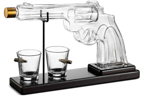 Byuexhp Carafe à whisky pour spiritueux | Support décoratif fait à la main | Bouteille mignonne qui sert de carafe – Cadeau pour hommes, pères et comptoir de bar, anniversaire, retraite, Noël