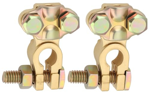 LT Easiyl 2pcs Battery Positive Negative Copper Terminals Clips 11mm 13mm ID for Ship Boat Small Yacht