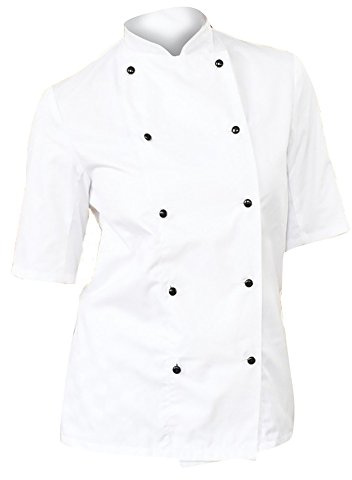 Dennys Womens/Ladies Lightweight Short Sleeve Chefs Jacket / Chefswear (L) (White)