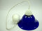 fd-bolletta arredamento e illuminazione lustre en plastique,lustre suspension cuisine avec abat jour en verre bleu l1021 Dimensions: Hauteur 86cm, Ø verre 19cm