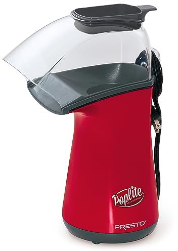 Presto Poplite Hot Air Popcorn Popper, Plastic, Red