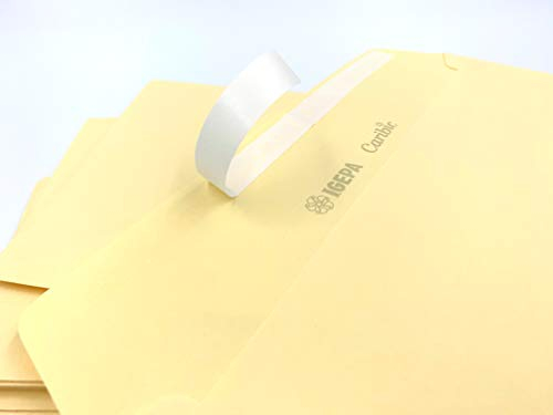100 Briefumschläge, Chamois, Gelb-Chamois, DIN lang = 220 x 110 mm, Haftklebestreifen