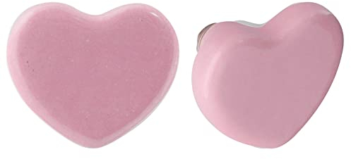 Nicola Spring Keramikschrankknöpfe - Pink Heart - Pack Von 6