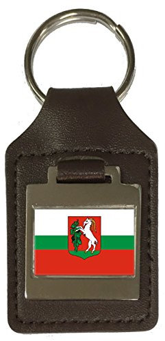 Schlüsselanhänger Leder Gravur Lublin City Polen Flagge