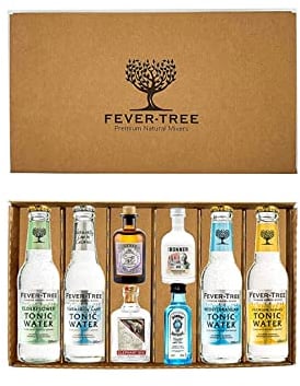 Fever-Tree Gin Tonic Geschenkset - 4x verschiedene Mini Gins + 4x Fever-Tree verschiedene Tonic Water - Inkl. Pfand MEHRWEG