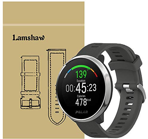 Ceston Mode Sport Silicone Classique Bracelet De Remplacement pour Montres connectées Polar Ignite (Noir)