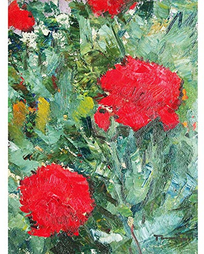 Artery8 Tonitza Garoafele Red Roses Painting Unframed Wall Art Print Poster Home Decor Premium Malerei Wand Zuhause Deko
